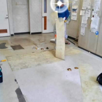 打合せスペースの”床の貼替”工事(栃木県大田原市、某自動車整備工場様) イメージ